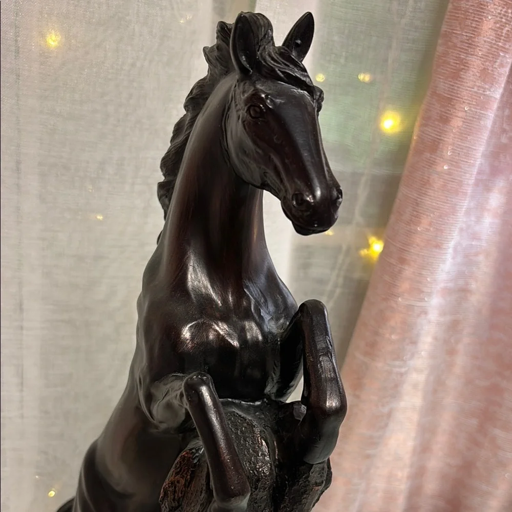 Elegant Black Horse Sculpture